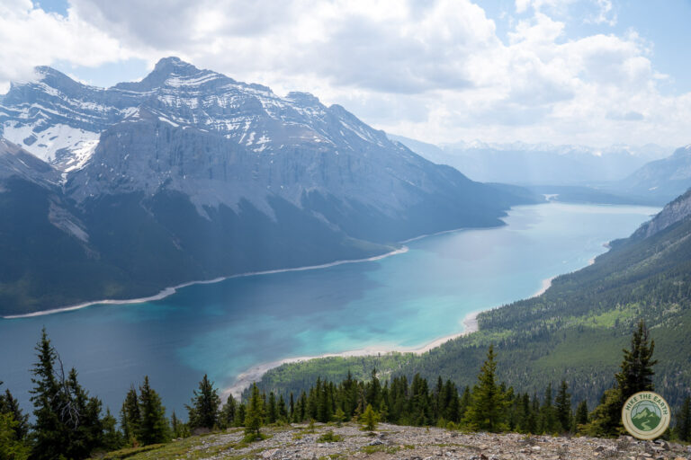 Lake Minnewanka viewed from elevation on Aylmer Lookout hike