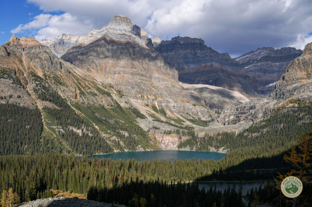 Lake O'Hara view in afternoon light in late September