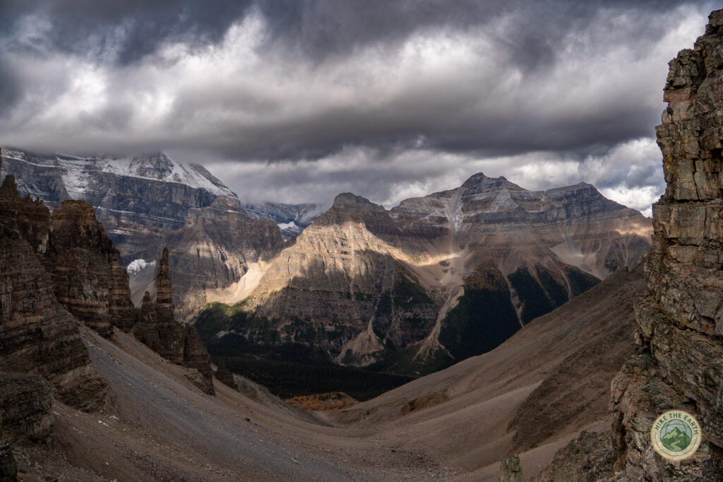 view of Mountains from the top of Sentinel Pass Banff