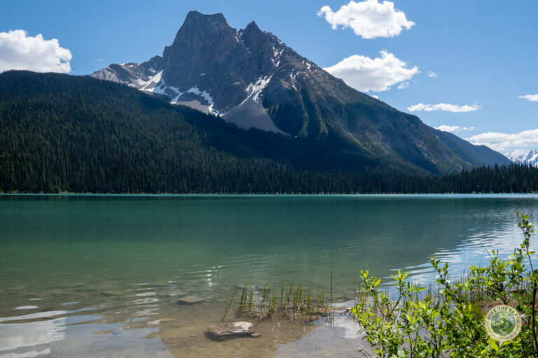 Emerald Lake and mountain reflection on the Emerald Lakeshore Loop Yoho